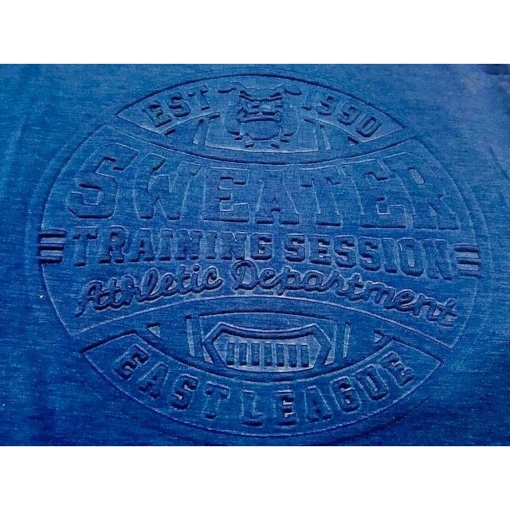 Men's‎ Long Sleeve Light Weight Hoodie 3D Embossed - Blue, Size L/XL